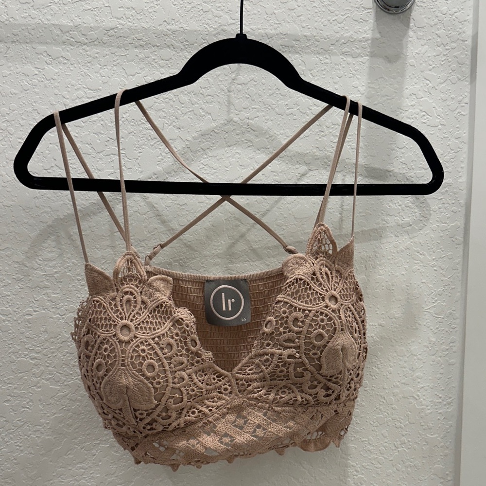 Elegant Lace Bralette in Tan